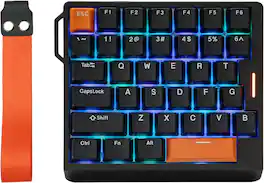 EPOMAKER - HE30 One-Handed Hall Effect Keyboard, 8K Polling & 0.125ms, SOCD & Snap Key - Black Orange