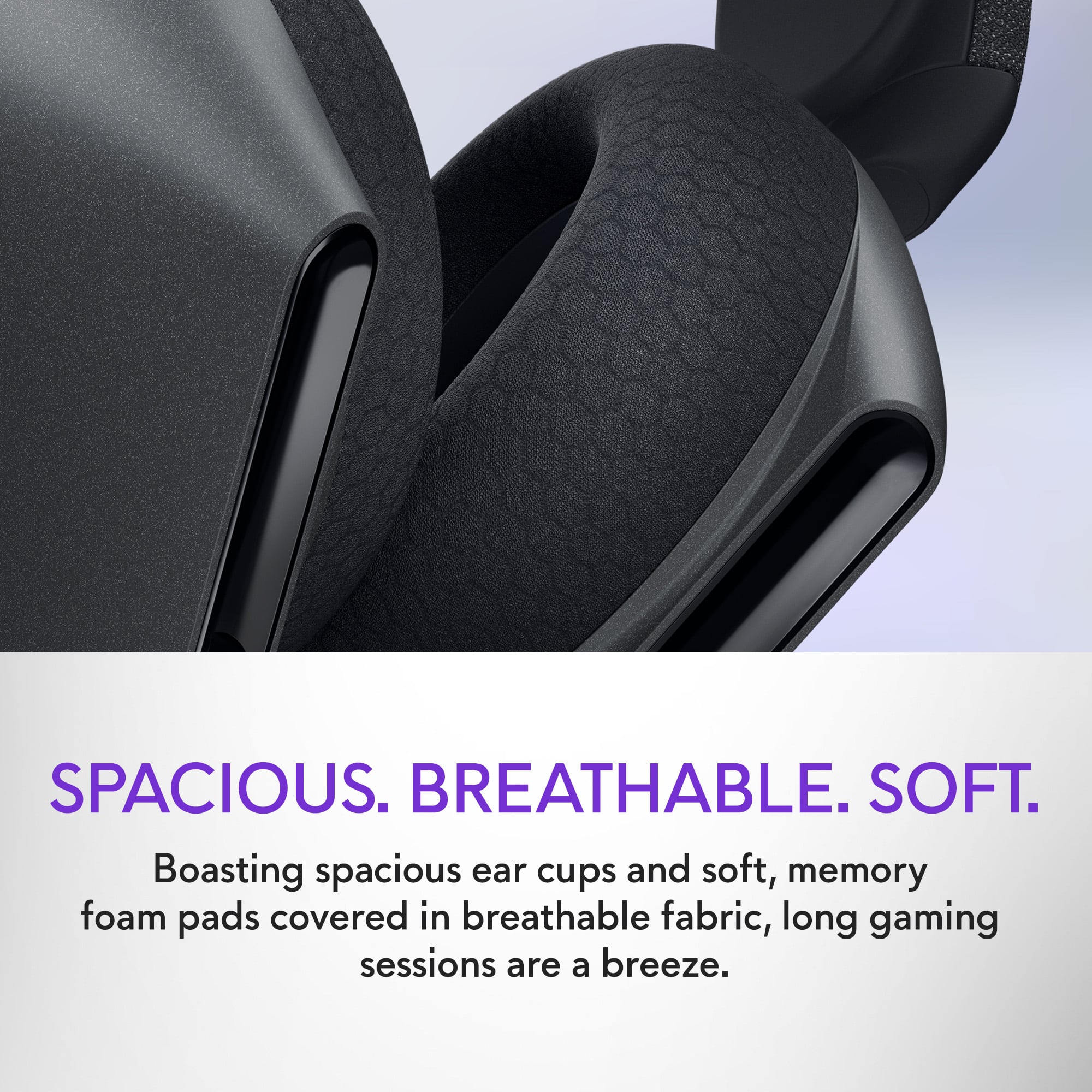Boasting spacious ear cups and soft, memory foam pads covered in breathable fabric, long gaming sessions are a breeze.