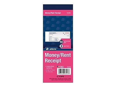 Money/Rent Receipt X2701 CC 50 a a a a a a a a a a a a  
-29-56  
a 50 3 part form a adams Money/Rent Receipt USA  
ala PROFE CTOPS