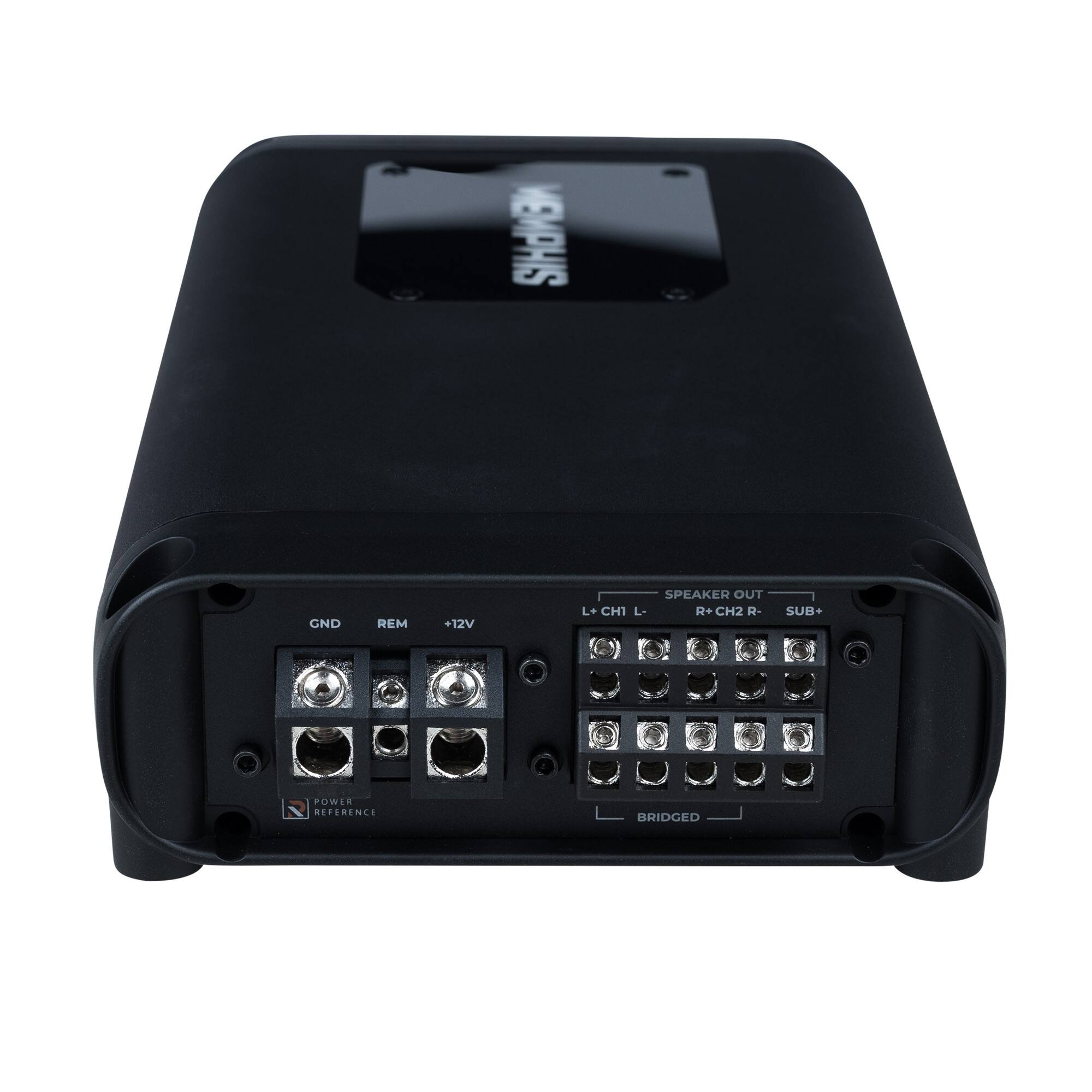 MEMPHIS  
GND REM +12V  
SPEAKER OUT  
L+ CH1 L- R+ CH2 R- SUB+  
POWER REFERENCE  
BRIDGED