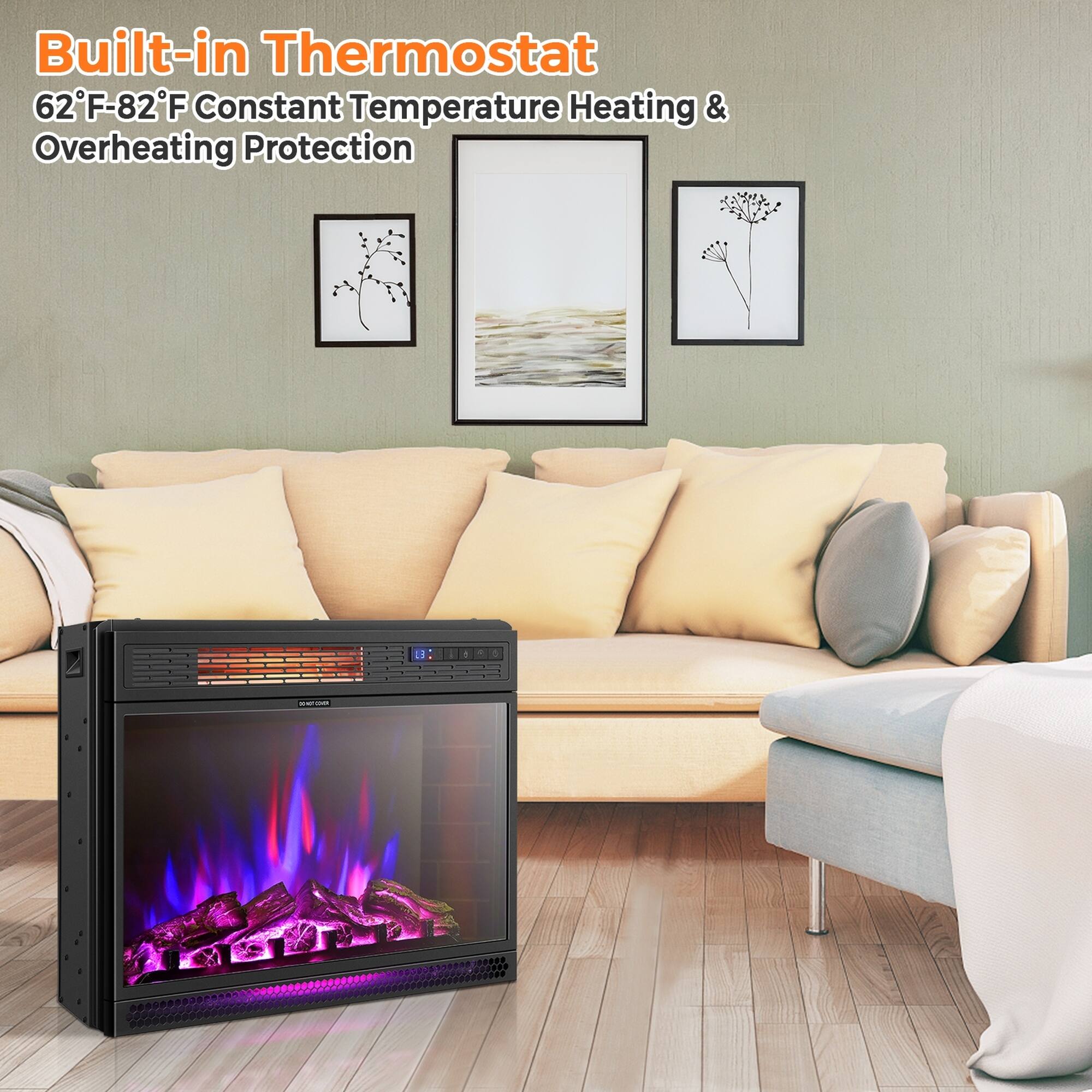 Built-in Thermostat  
62°F-82°F Constant Temperature Heating & Overheating Protection