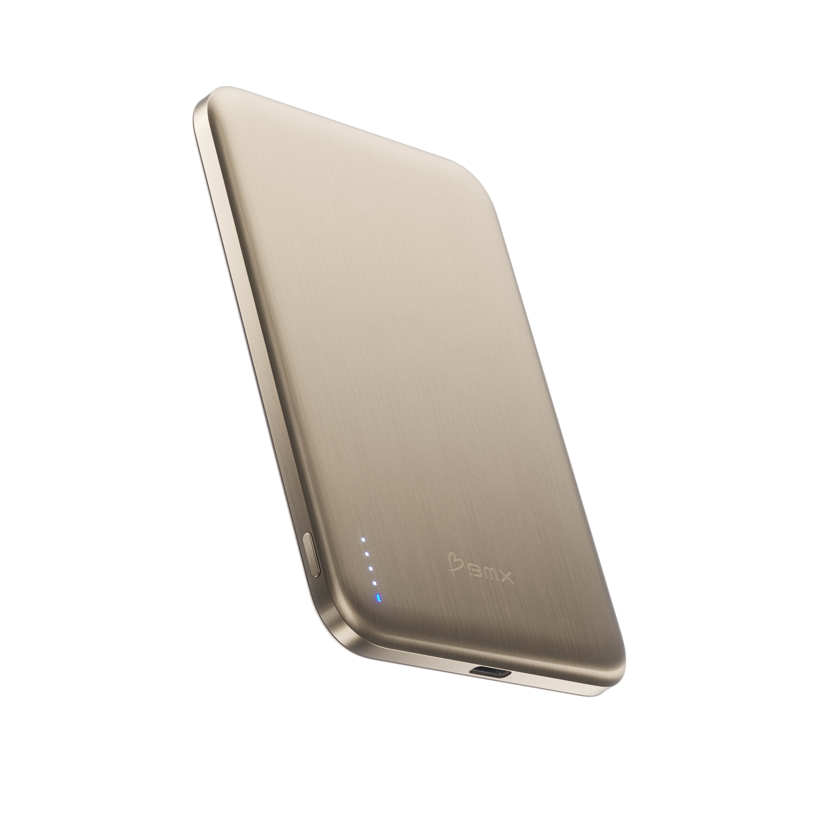 Angle. BMX - SolidSafe AIR 5K Magnetic Solid-State Power Bank - Gold.
