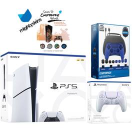 PlayStation 5 Slim Disc with Extra Controller, Pro Gamer Starter Kit and MightySkins Decal Voucher - PlayStation 5