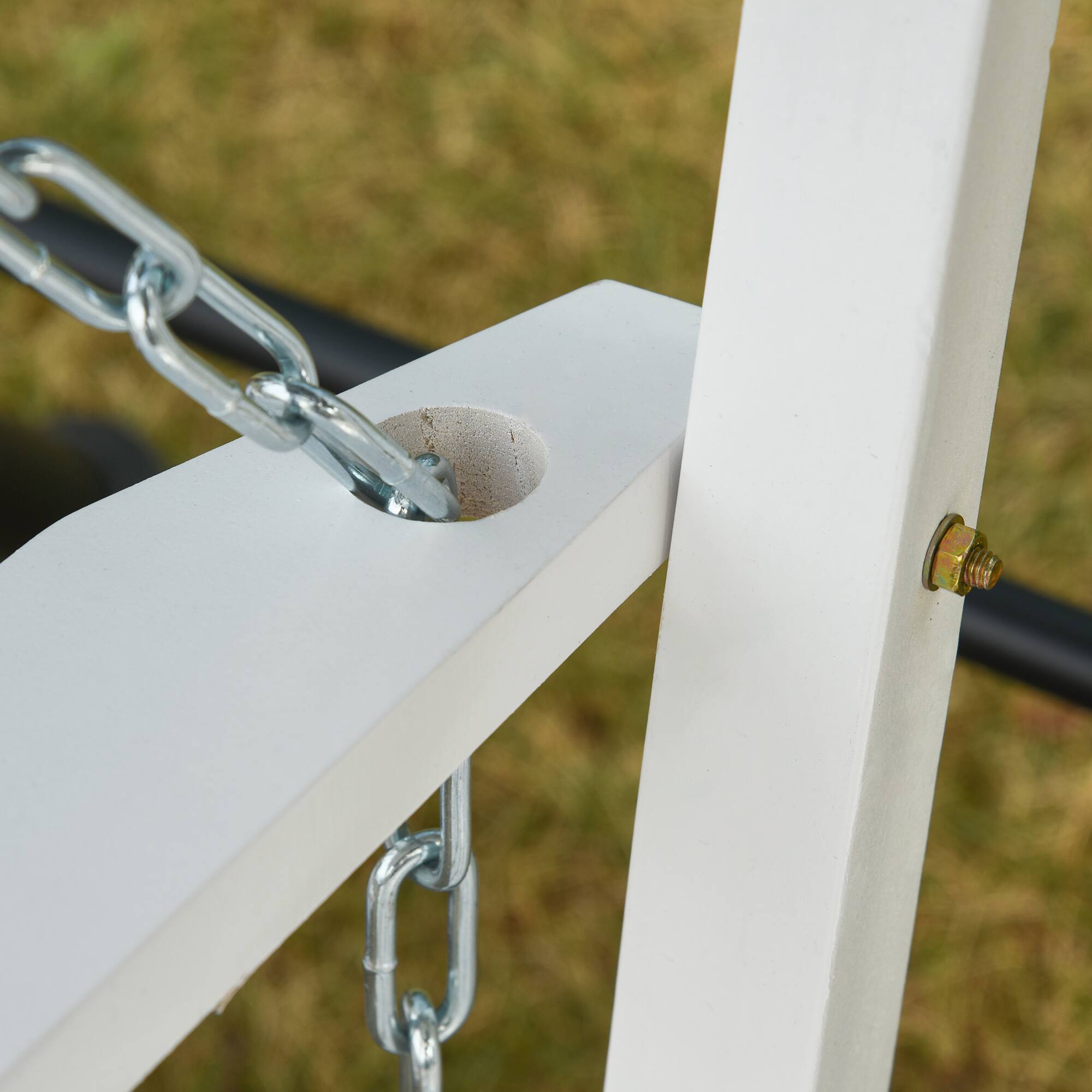 Alt View 5. Outsunny - Outsunny 2-Seater Hanging Porch Swing Outdoor Patio Swing Chair Seat with Slatted Build and Chains.