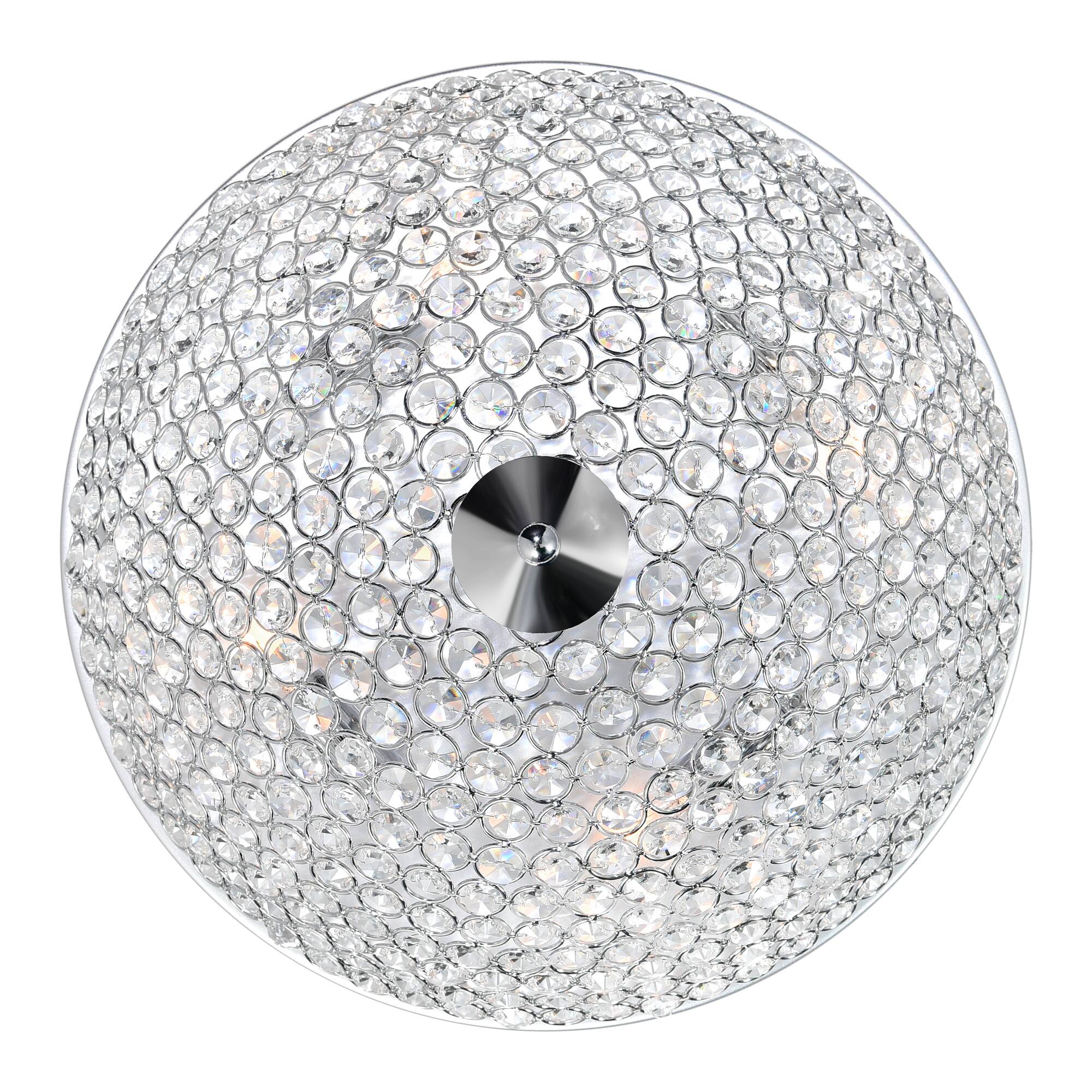 Left. CWI Lighting - Globe 4 Light Bowl Flush Mount With Chrome Finish - Chrome.