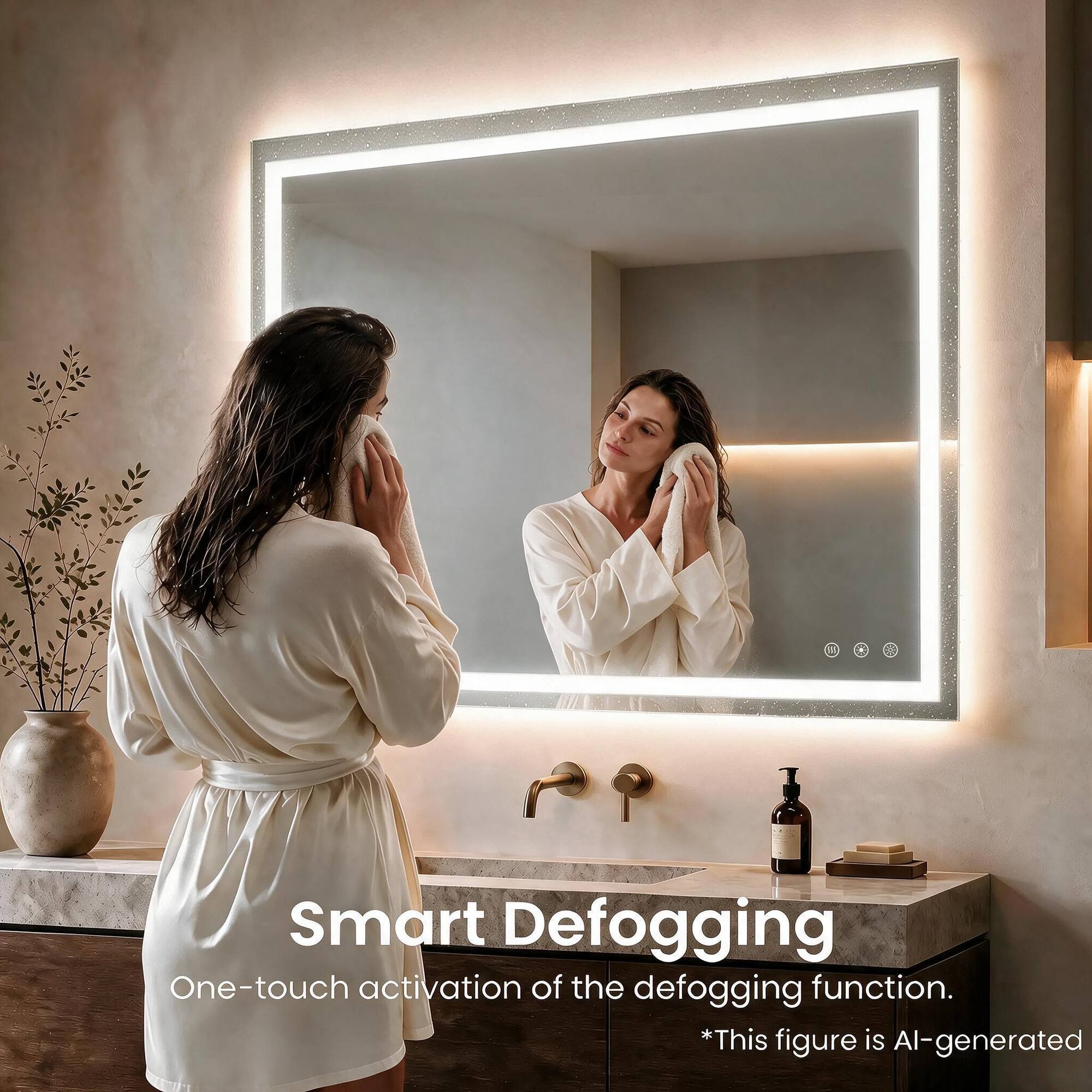 Smart Defogging  
One-touch activation of the defogging function.  
*This figure is AI-generated