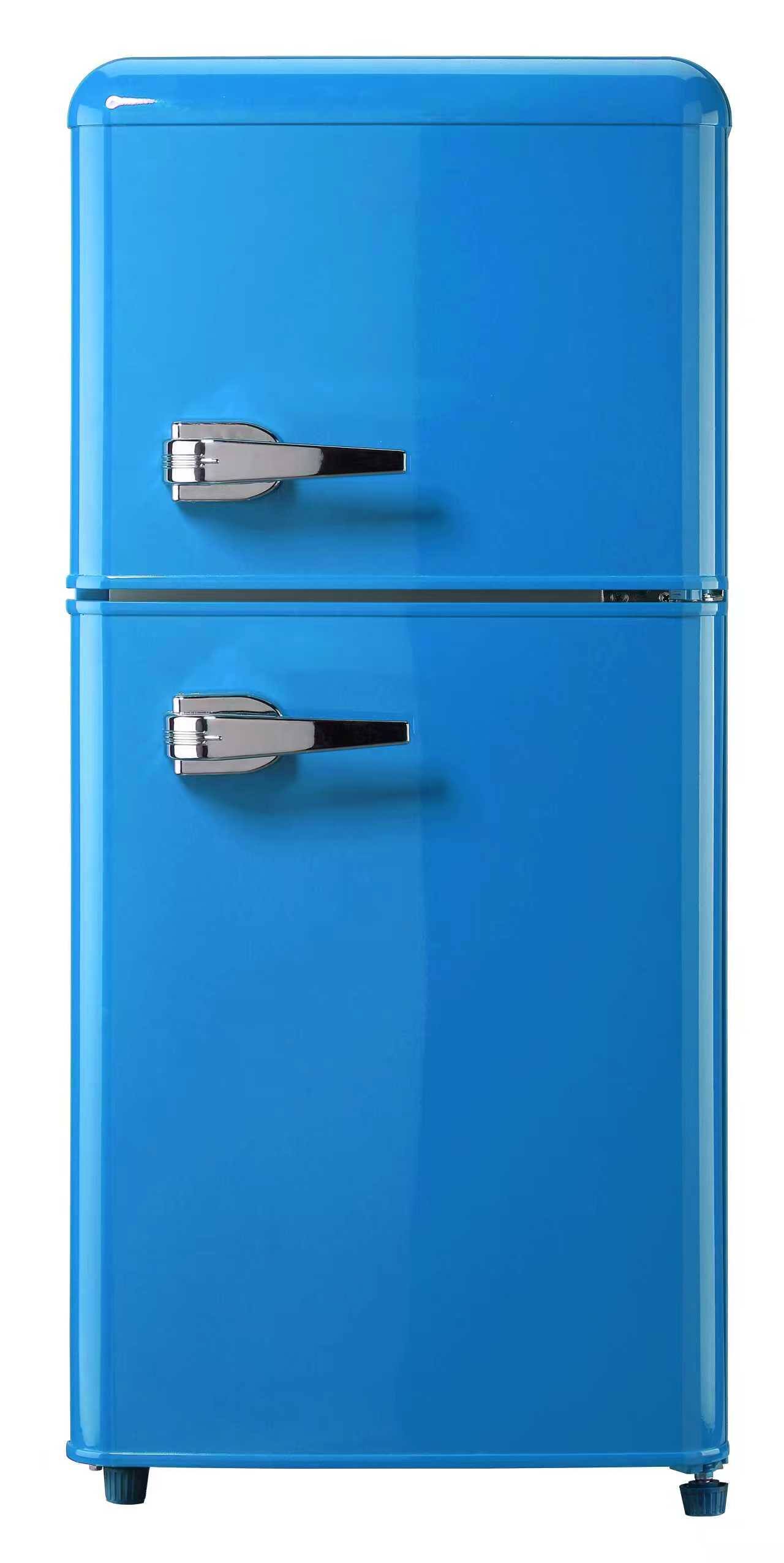 Alt View 1. Loheer - Retro 2.8 Cu. Ft. 2-Door Mini Fridge with Separate Freezer & LED Light - BLUE.