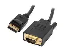 Front. Nippon Labs - Nippon Labs DP-VGA-3 3 ft. Black DisplayPort to VGA DisplayPort to VGA 28 AWG Cable Male to Male.