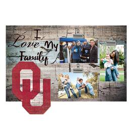 Fan Creations - Oklahoma Sooners 11" x 19" I Love My Family Clip Photo Frame - Multicolor