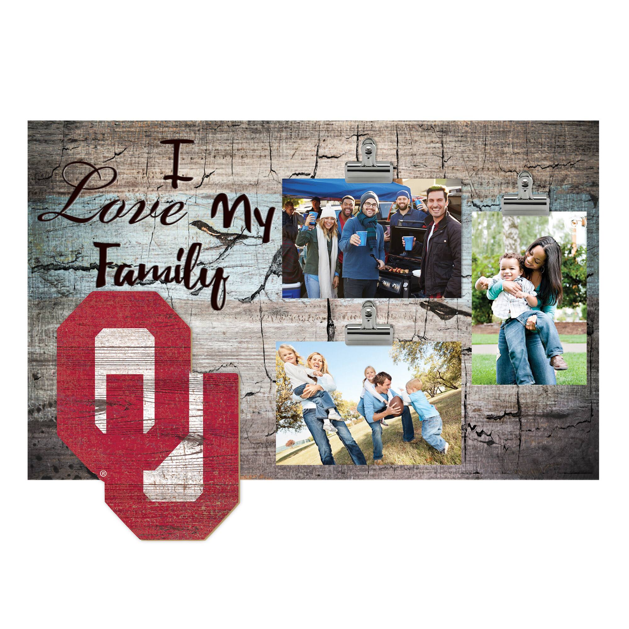 Oklahoma Sooners 11" x 19" I Love My Family Clip Photo Frame