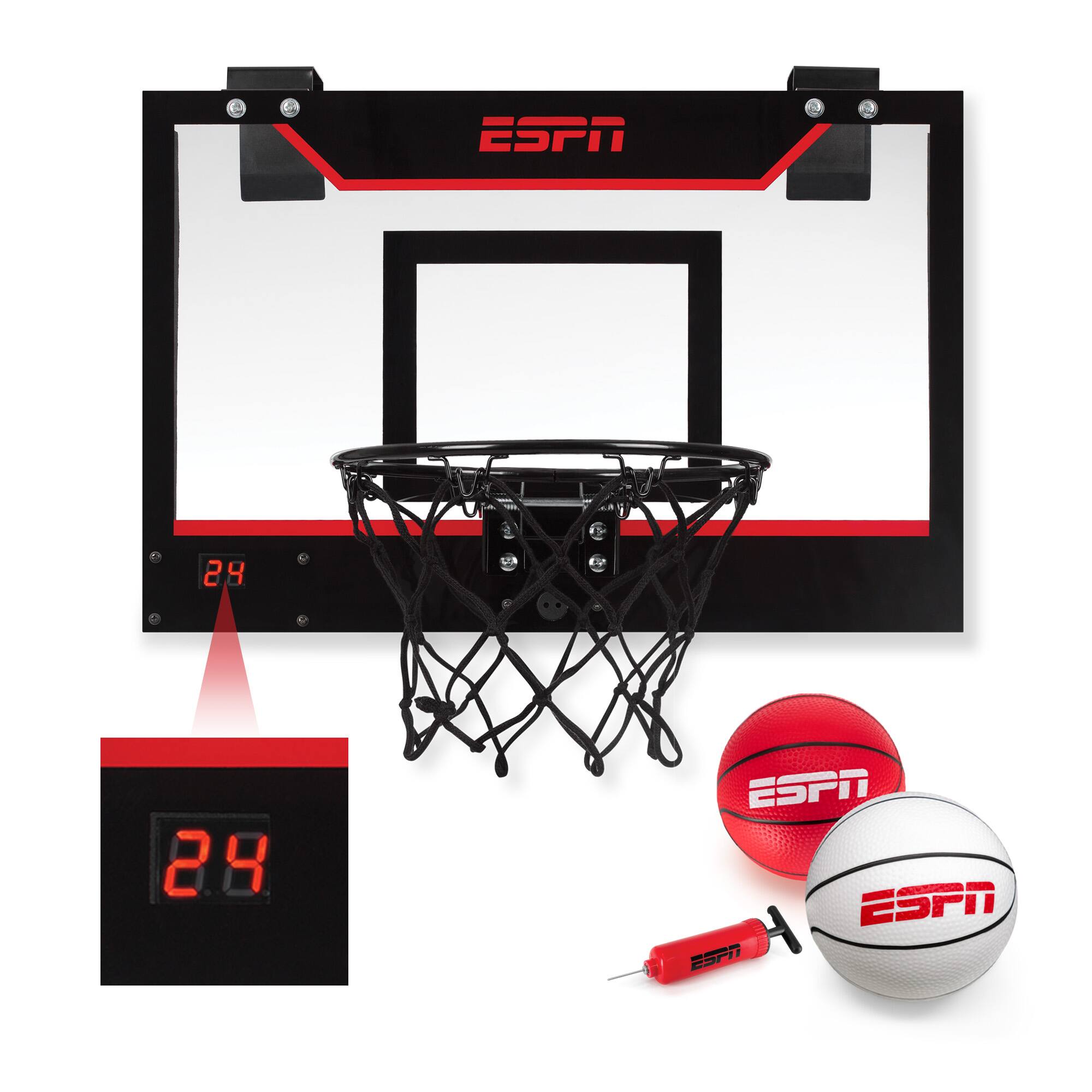 ESPN - Over the Door Basketball Hoop with Electronic Scoreboard