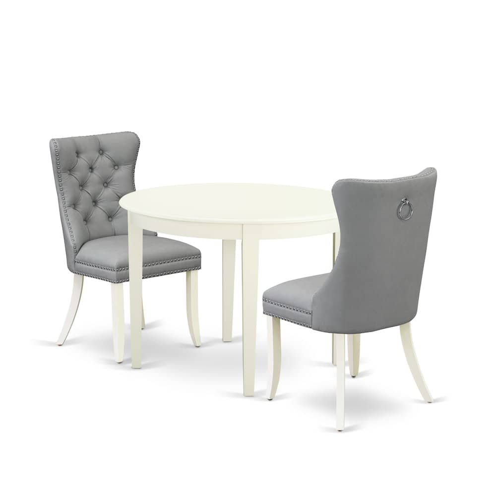 East West Furniture - 3 Piece Kitchen Table & Chairs Set - White price history on PriceWatchPro