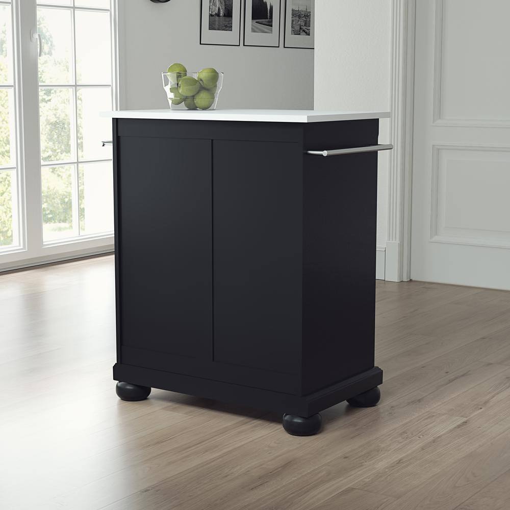 Alt View 4. Crosley Furniture - Alexandria Stone Top Portable Kitchen Island/Cart - Black.