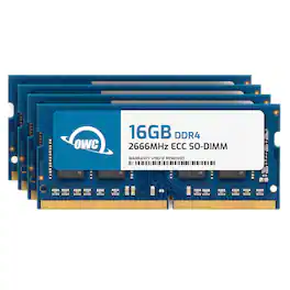 OWC - 64GB (4x16GB) DDR4 2666MHz 2Rx8 CL19 ECC 260-pin SODIMM Memory RAM for Laptops, All-in-One Systems, and NAS Systems - Black Chips