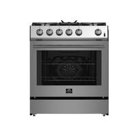 Forno Appliances - Leonardo 5 Cu. Ft. Freestanding Gas Convection Range with LP Conversion Kit - Silver - Front_Zoom