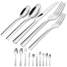 Dazzed Corner - 45-Piece Flatware Sets, Silverware Set for 8,Dishwasher Safe - Silver