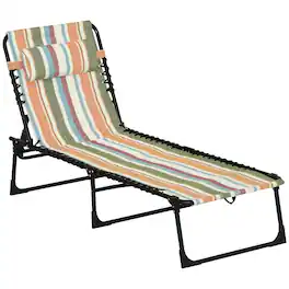Resenkos - Foldable Chaise Lounge, 4-Position Reclining Back, Trifold Portable design And Breathable Mesh - Colored