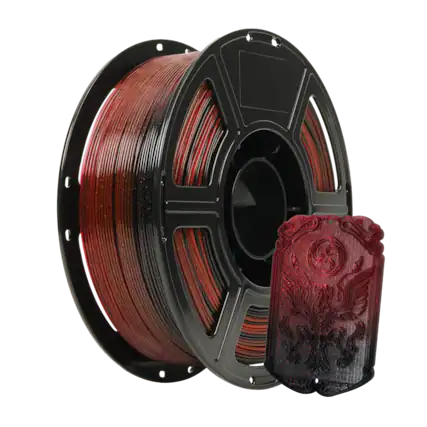 Front. Flashforge - PLA Crystal Rainbow 3D Printer Filament-1.75mm-1kg (2.2 lbs) Spool - Gothic Rose.