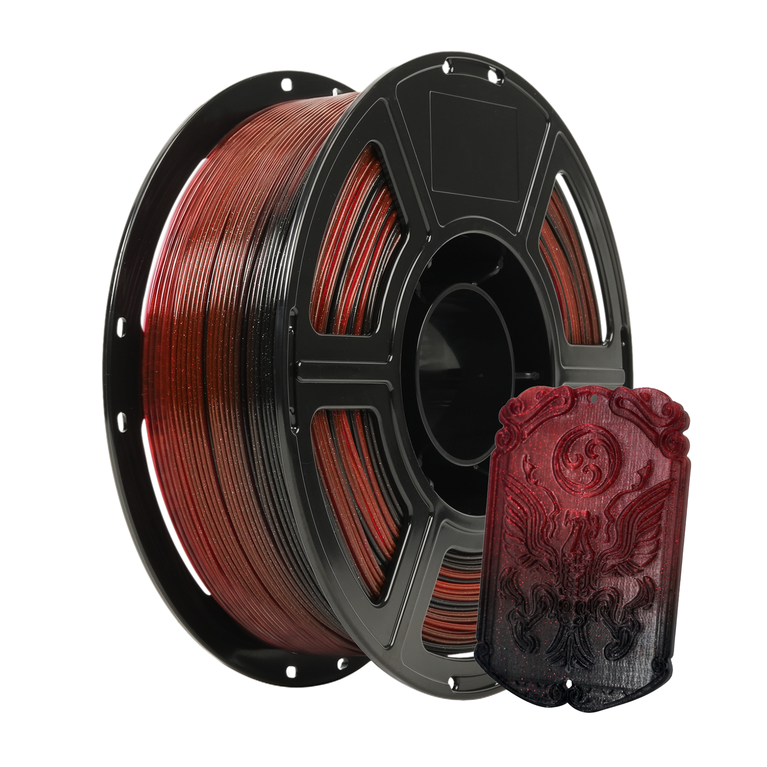 Front. Flashforge - PLA Crystal Rainbow 3D Printer Filament-1.75mm-1kg (2.2 lbs) Spool - Gothic Rose.