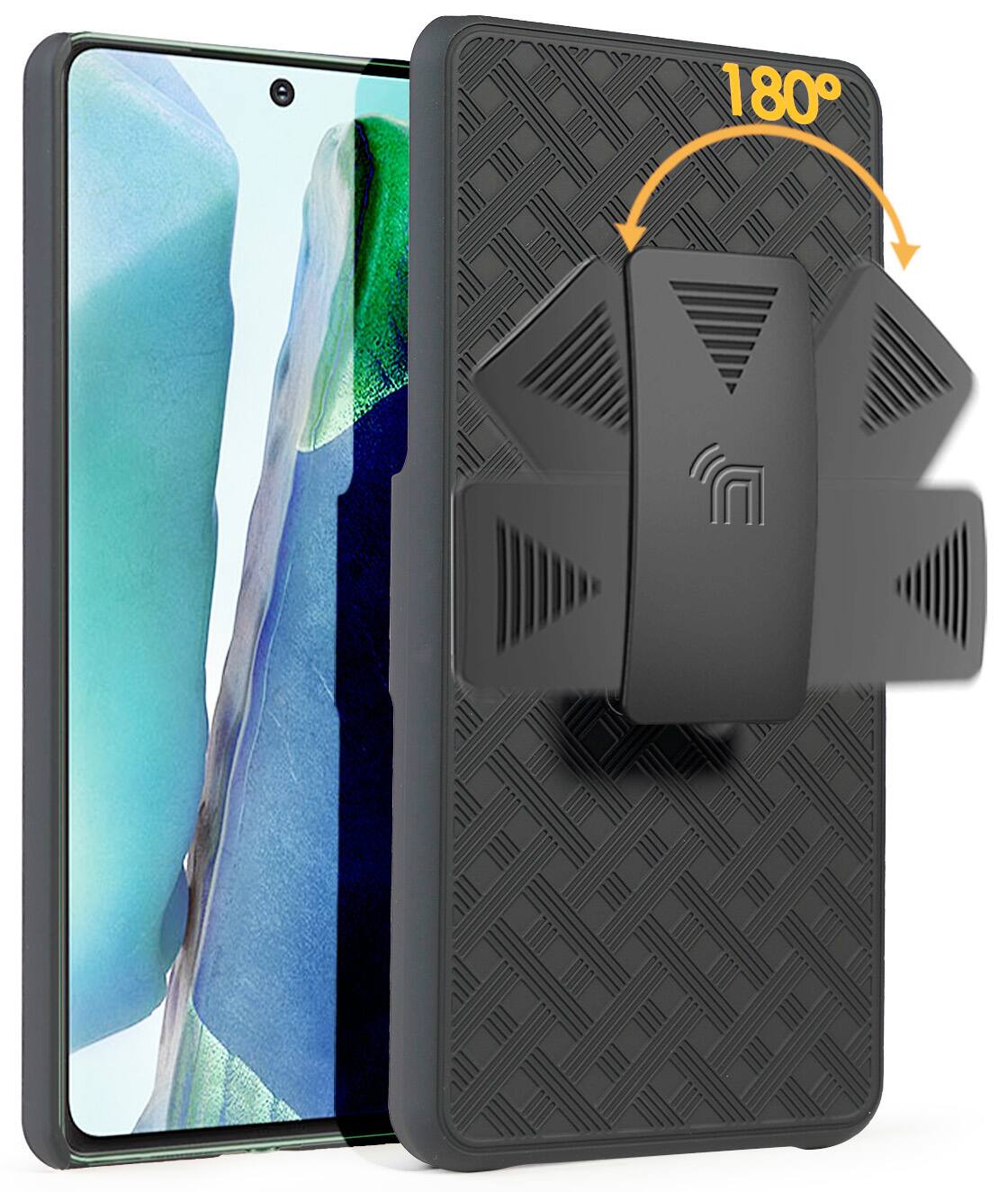 Alt View 3. Nakedcellphone - Case with Stand and Belt Clip Holster for Samsung Galaxy S21 Plus - Black.
