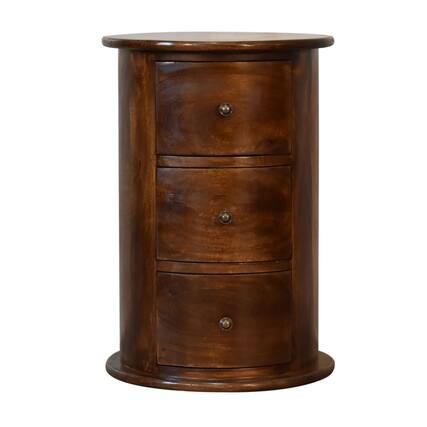 Front. Artisan Furniture - Artisan Furniture Solid Wood 3 Drawer Chestnut Drum, Dark Brown - Dark Brown.