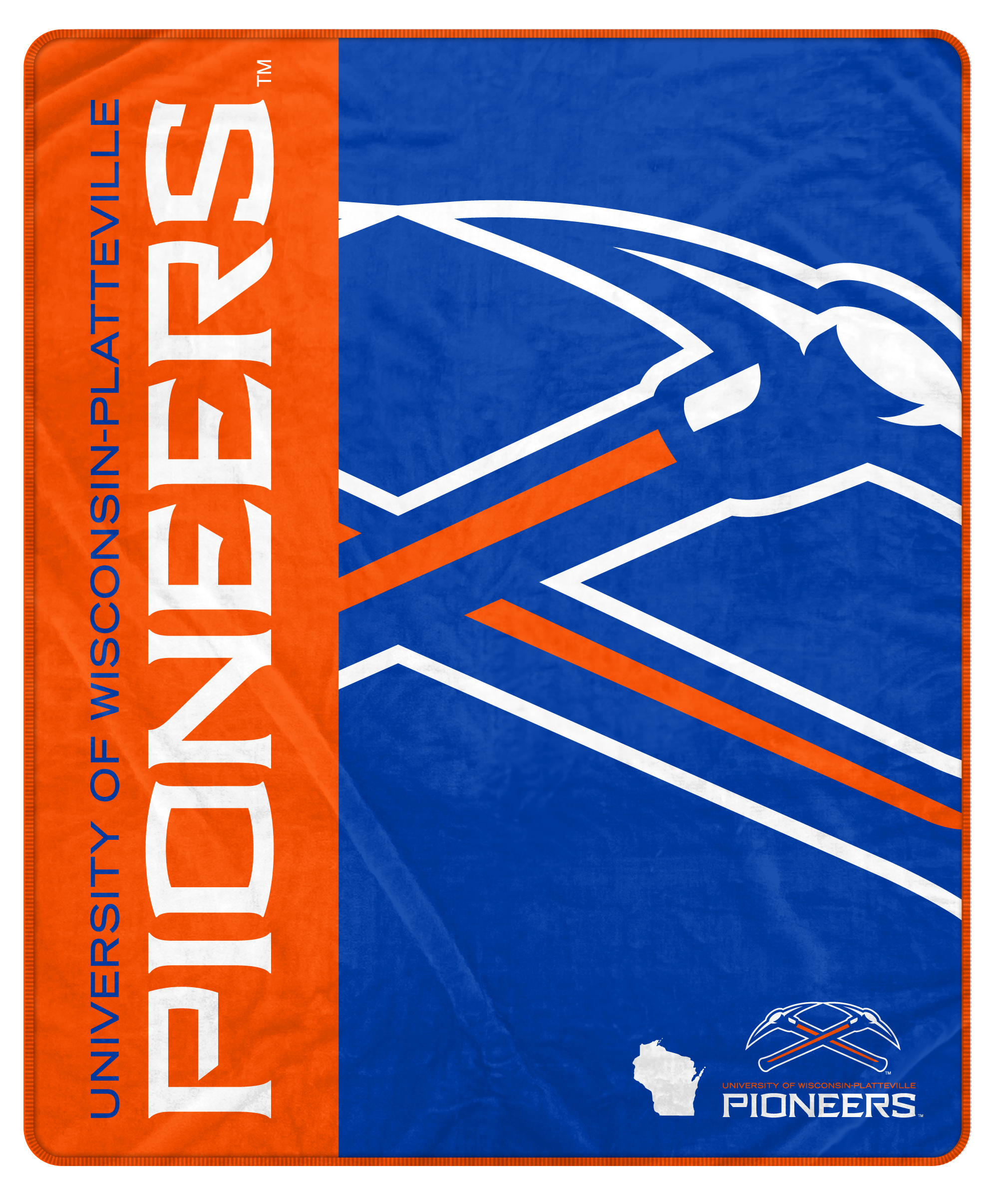 Pegasus - Wisconsin-Platteville Pioneers 50" x 60" Endzone Ultra Soft Throw Blanket - Multicolor