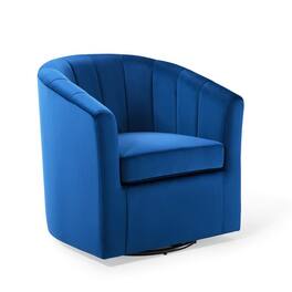 Prospect Performance Velvet Swivel Armchair by Modway - Blue