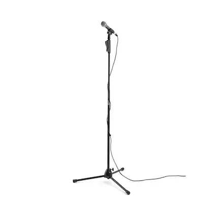 Front. On Stage Stands - On-Stage MS7540 One-Handed Mic Stand with Tripod Base (For Vocal and Instrument Microphones, Height-Adjustable, - Black.
