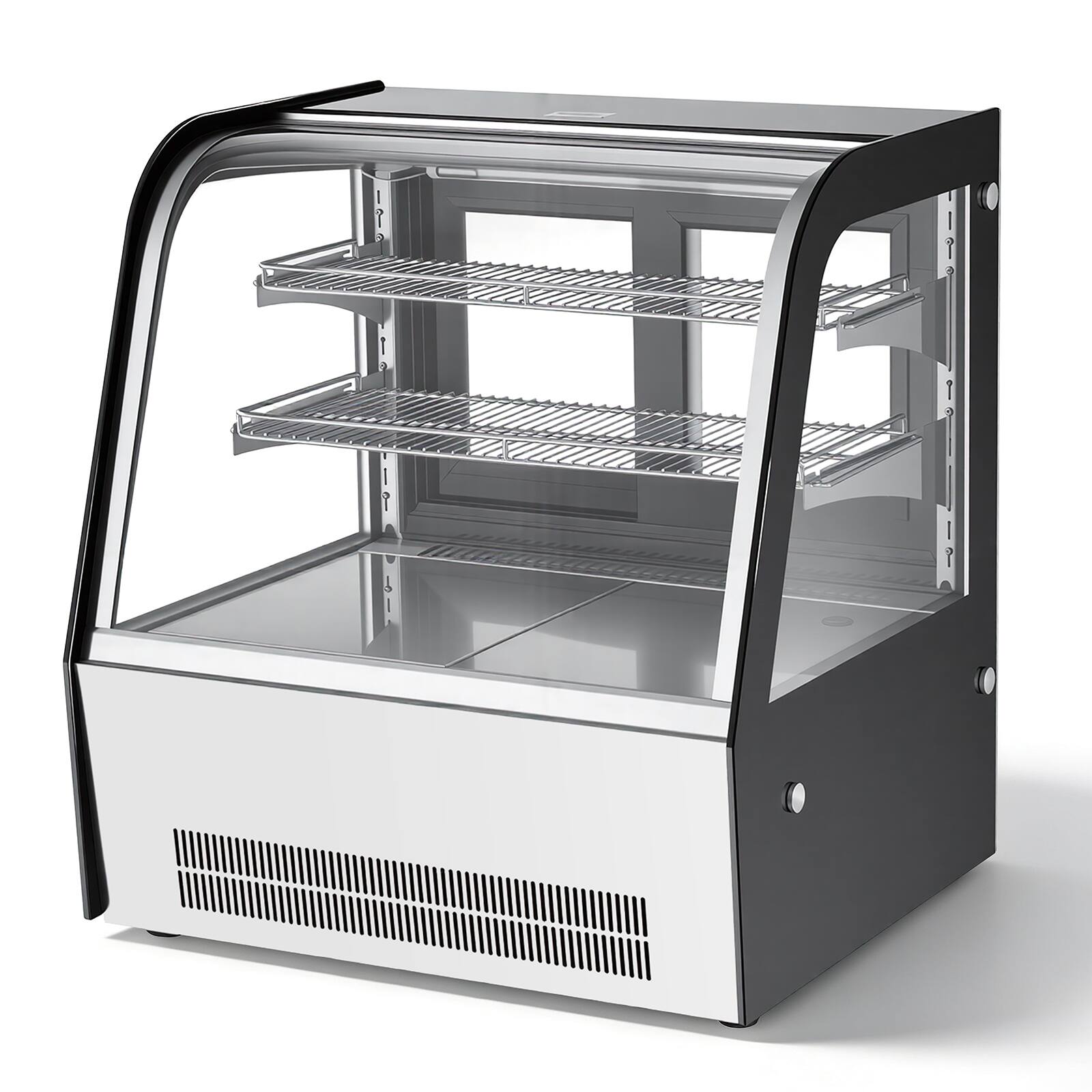 Alt View 5. VEVOR - Refrigerated Display Case, 4.2 Cu.Ft./105L Countertop Pastry Display Case, 2-Tier Commercial Cake Refrigerator with LED - White + Black.