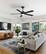 Alt View 5. Breezary - 52" Modern Indoor Ceiling Fan with LED Light, 5 Reversible Plywood Blades, 6-Speed DC Motor, Remote, Timer, 5" Downrod - All Black.