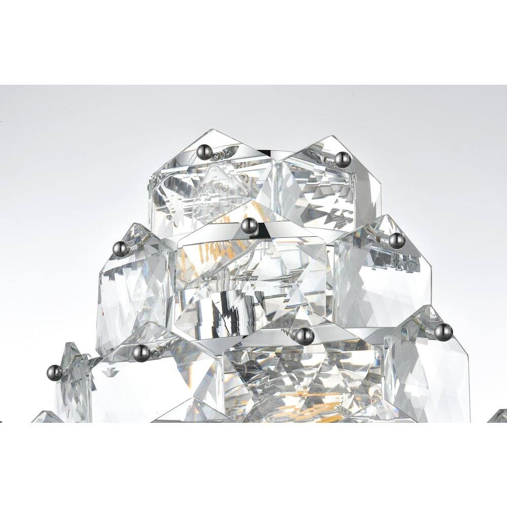 Back. Elegant Lighting - Adaline 18 Inch Wall Sconce In Chrome - Chrome And Clear.