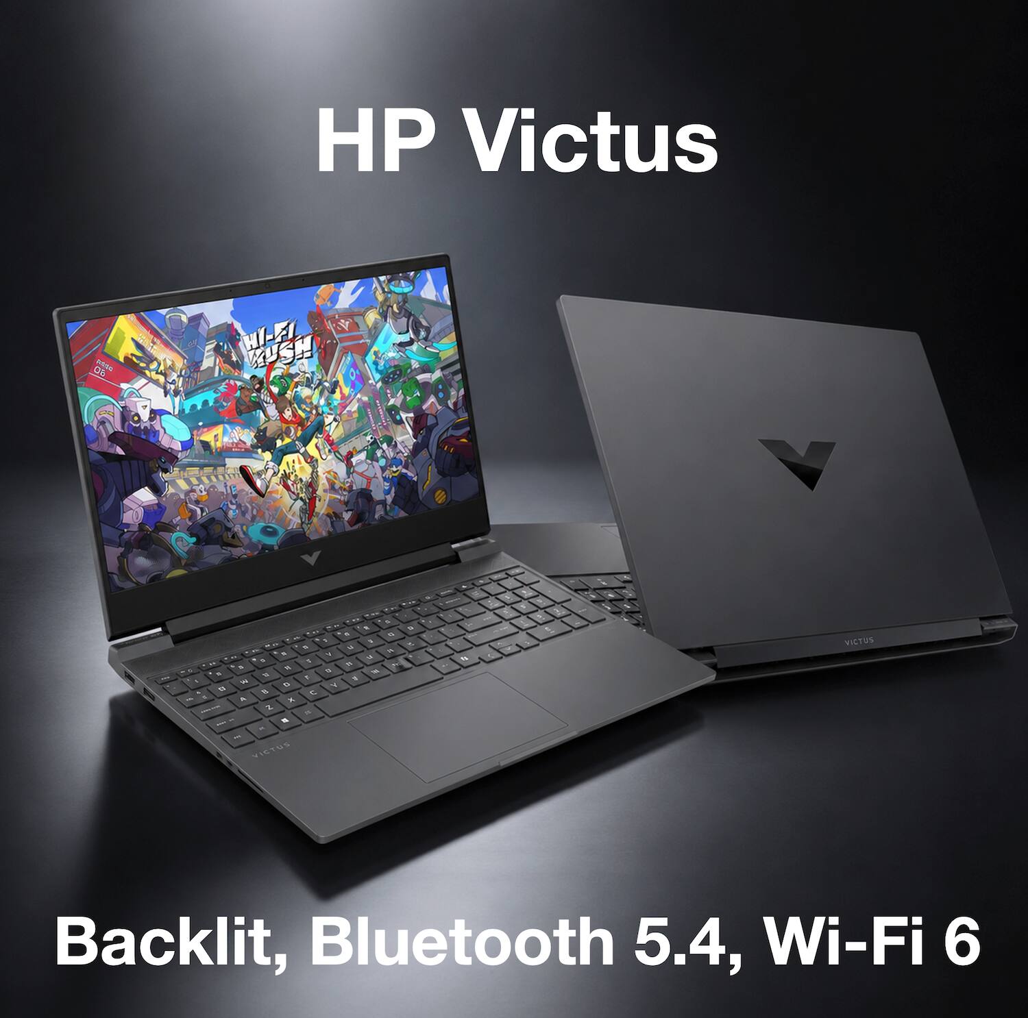 HP Victus CL PSNA $ HI-FI WUSH KU -29 V - - - . - -  - - . - -  - - - - - d - . - - - - - . - - . A - - - - - - VISTUS .. - - - . 1 - - - - - - - - d  . . VICTUS Backlit, Bluetooth 5.4, Wi-Fi 6