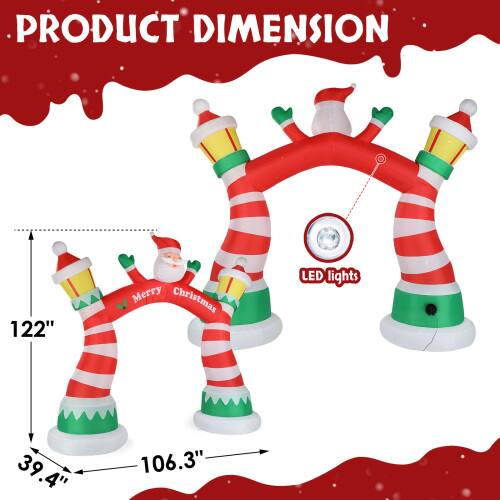 PRODUCT DIMENSION  
122"  
Merry Christmas LED lights  
39.4"  
106.3"
