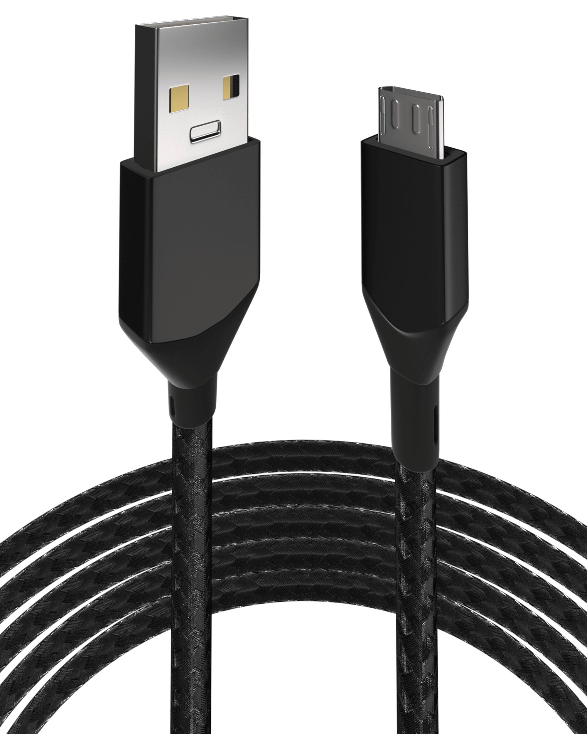 Alt View 2. Ampsentrix - 3 ft Micro USB To USB Type A Cable (Infinity) - Black - Black.
