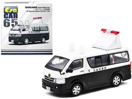 Toyota Hiace Japan Police Van "1st Special Edition" 1/64 Diecast Model Car by Era Car - White and Black