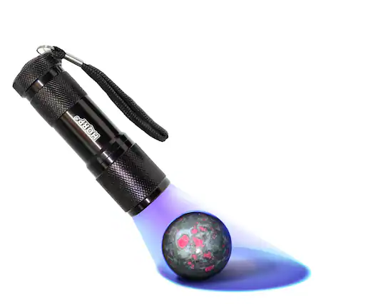 Front. HQRP - 365 nm UV Blacklight Flashlight - 9 LED Mineral Gem Fluorescence.