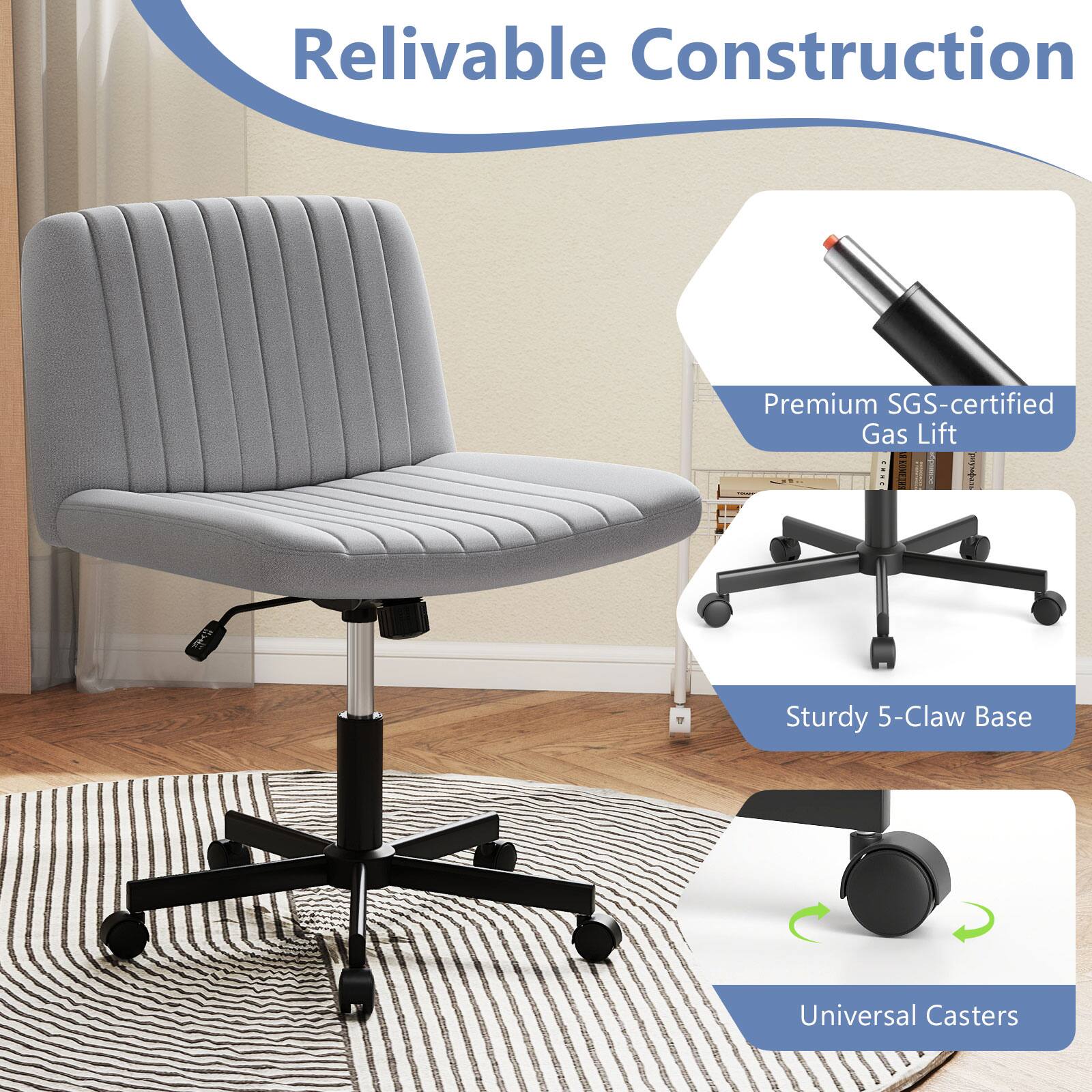 Relivable Construction

- Premium SGS-certified Gas Lift
- Sturdy 5-Claw Base
- Universal Casters