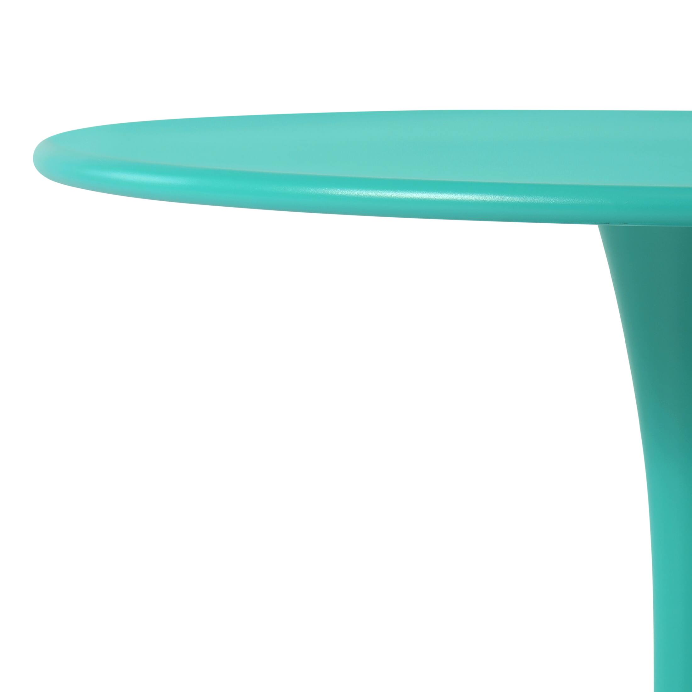 Back. WestinTrends - WestinTrends Playa 31.5" Round Outdoor Indoor Metal Cocktail Dining Table - Turquoise.