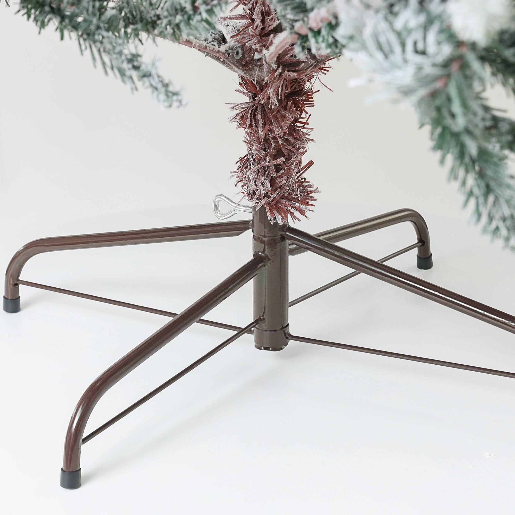 Alt View 8. Homcom - Nordic Pine Snow Flocked Artificial Christmas Tree, 795 Tips Foldable Stand - Green.