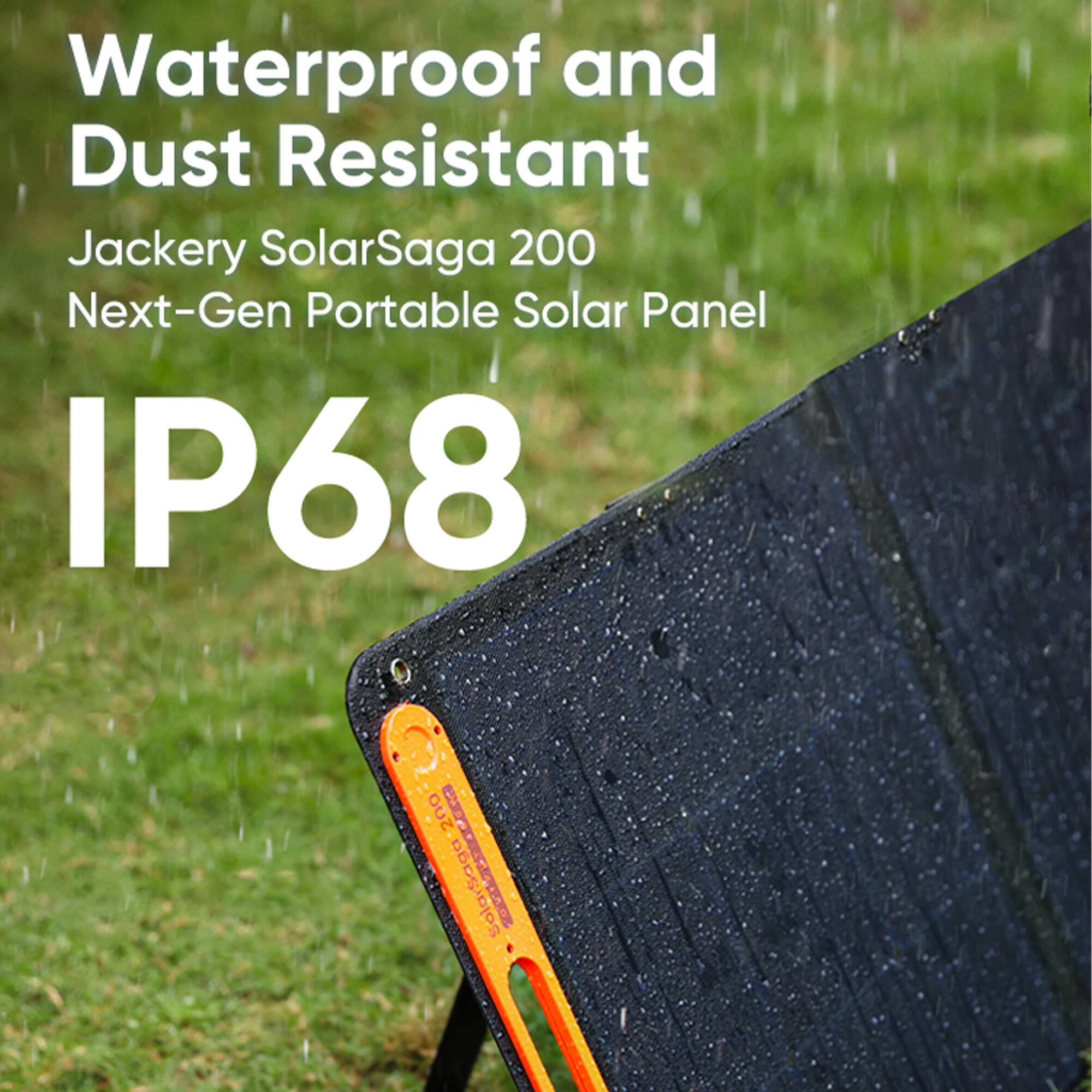 Waterproof and Dust Resistant  
Jackery SolarSaga 200 Next-Gen Portable Solar Panel  
IP68