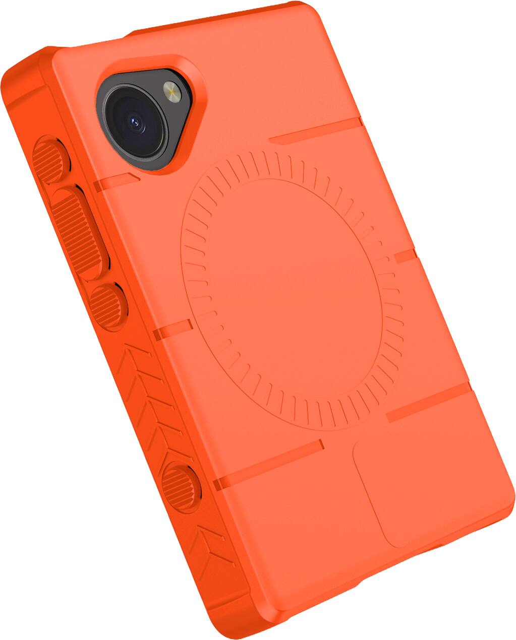 Alt View 7. Nakedcellphone - Case for Light Phone III - Compatible with MagSafe Mounts - Orange.