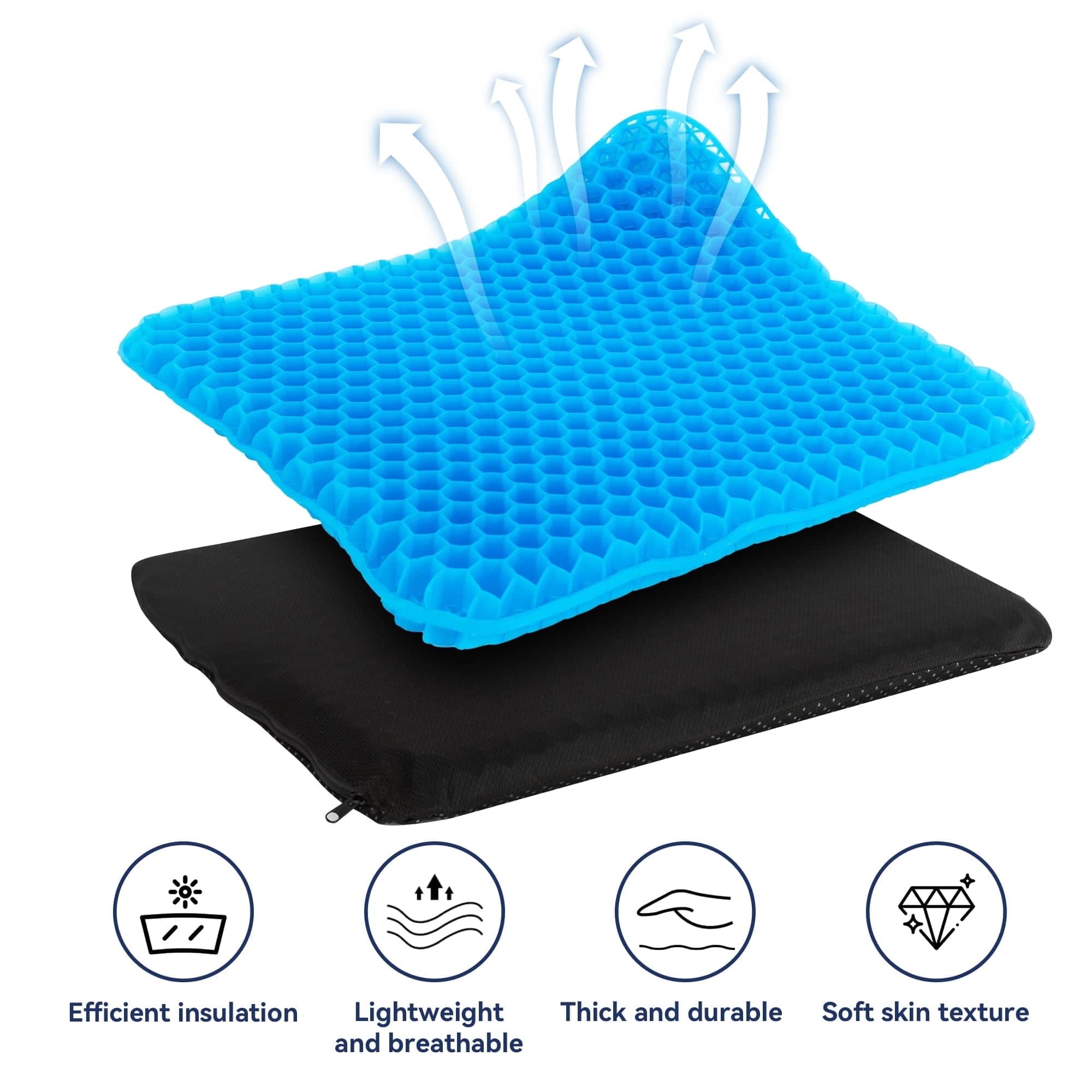 VUSIGN - Cooling Gel Seat Cushion for Long Sitting, Gel Chair Cushion for Hip Pain, Gel Seat Cushion for Office Chairs, Car - Blue price history on PriceWatchPro