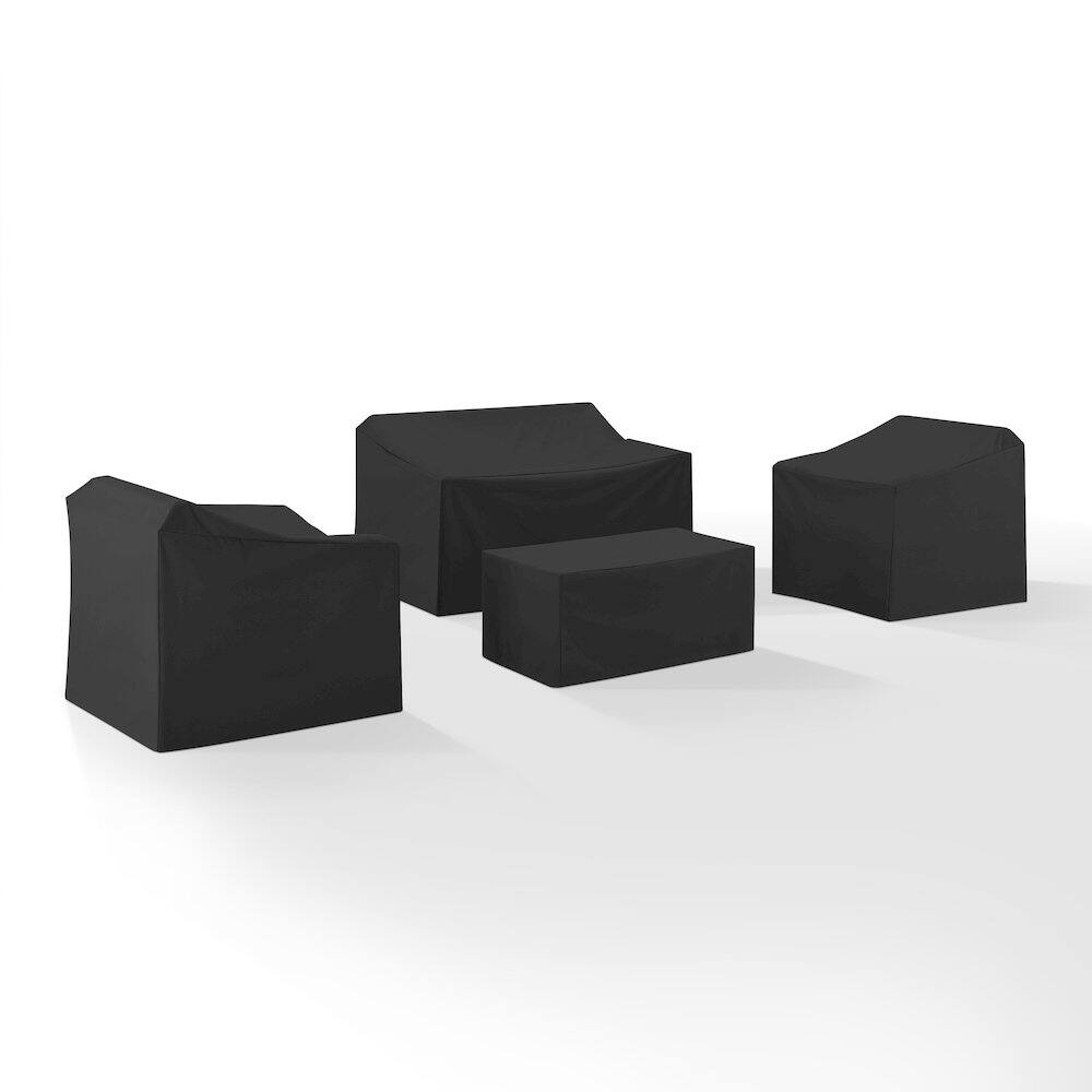 Angle. Crosley Furniture - 4Pc Outdoor Furniture Cover Set - Loveseat - Black.
