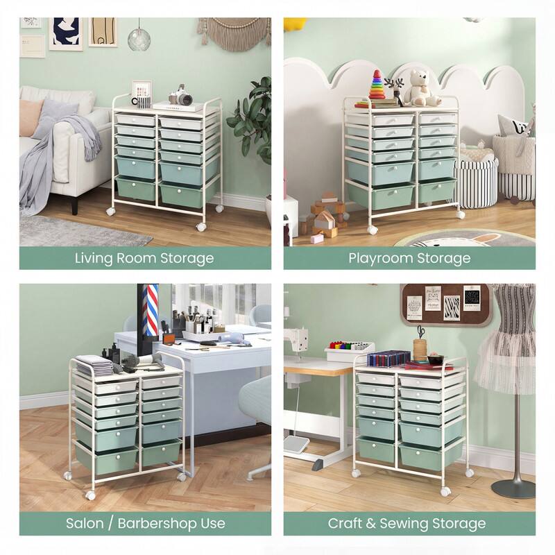 Living Room Storage  
Playroom Storage  
Salon / Barbershop Use  
Craft & Sewing Storage
