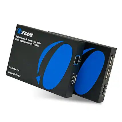HDMI over IP Extender with USB KVM Function (150M) EX-330-KVM Transmitter IN4 HDMI PC OUT HOMI