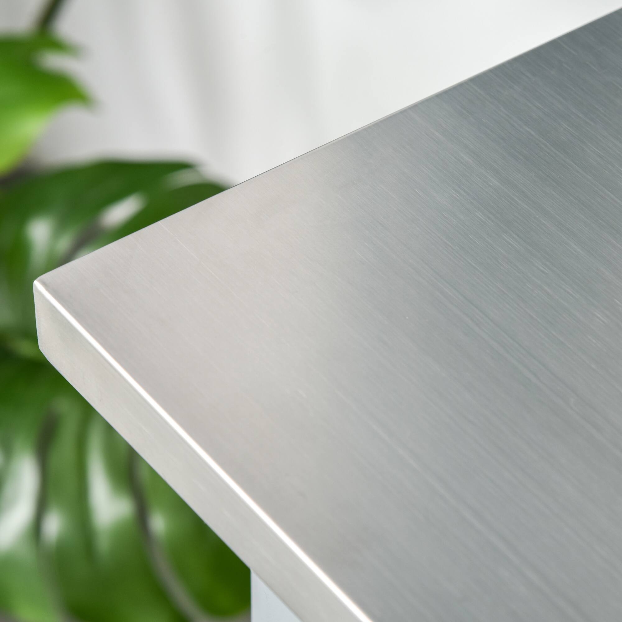 Alt View 7. Homcom - Kitchen Island with Stainless Steel Top, Traditional Kitchen Island with Storage, 2-Tier Open Shelves, Drawers - Grey.