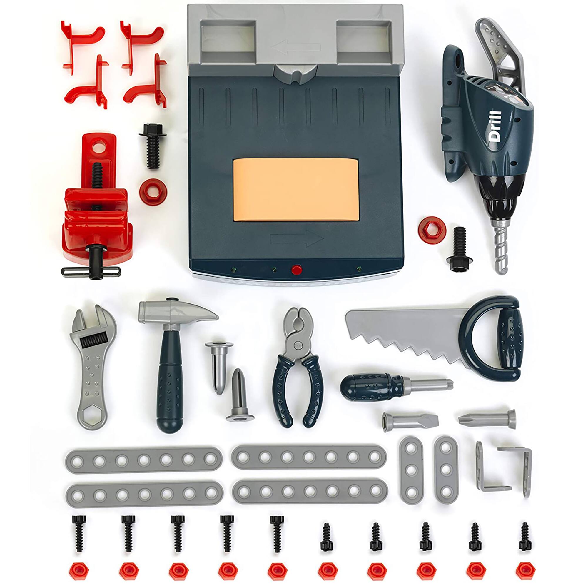 The image shows a collection of tools, including a drill, wrench, and other hand tools. The tools are laid out on a white background, making it easy to identify each piece. The drill is a prominent feature in the image, and it is likely that it is a part of the 110-9 drill set. The other tools are also well-organized, making it convenient for users to find and use them as needed.