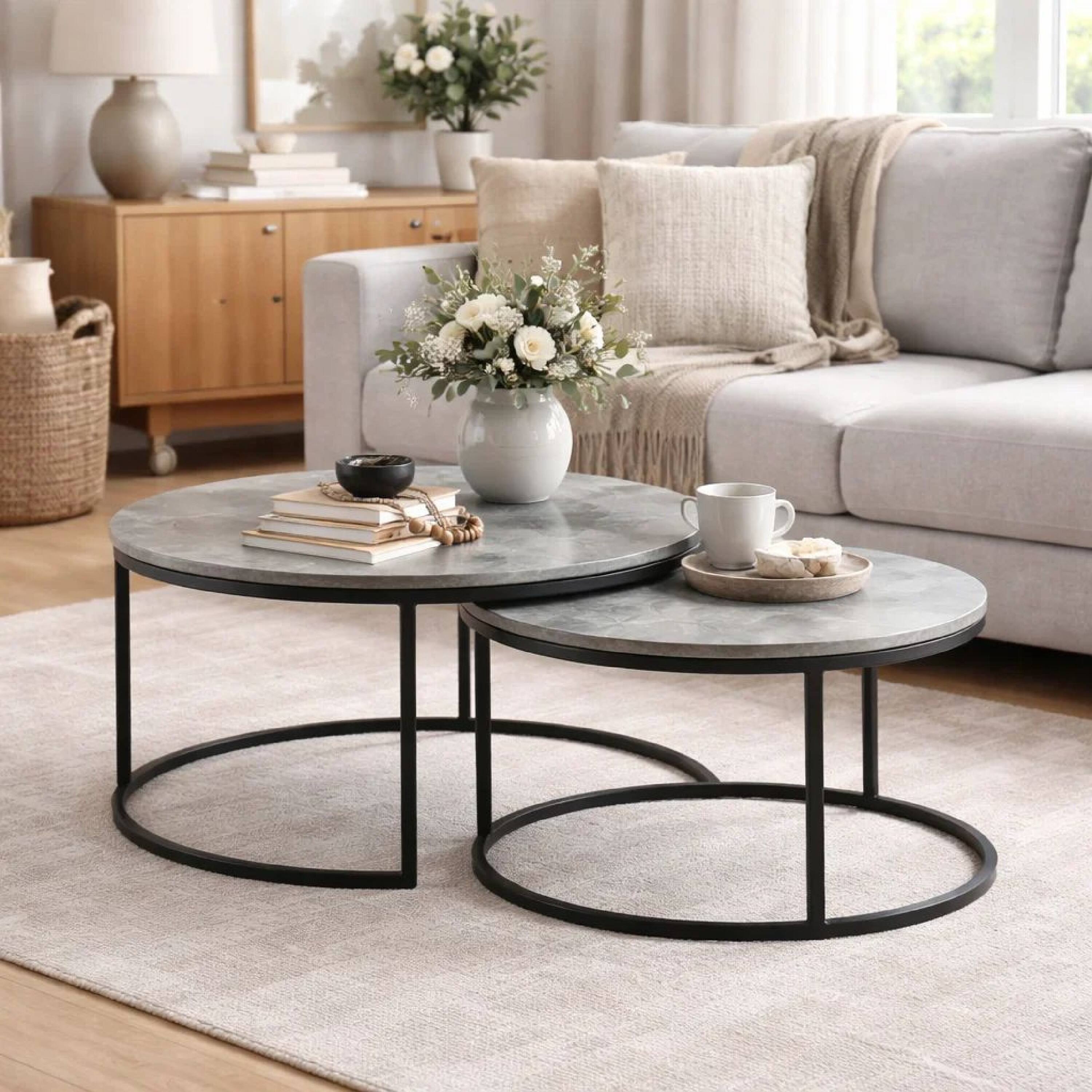 Alt View 4. Manhattan Lane - 47 Inch Modern Rectangular Coffee Table, Single Shelf, Wood Grain - Gray.