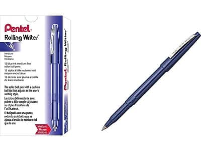 Pentel - Rolling Writer Rollerball Pens, Medium Point, Ink, Dozen (R100-C) - Blue price history on PriceWatchPro