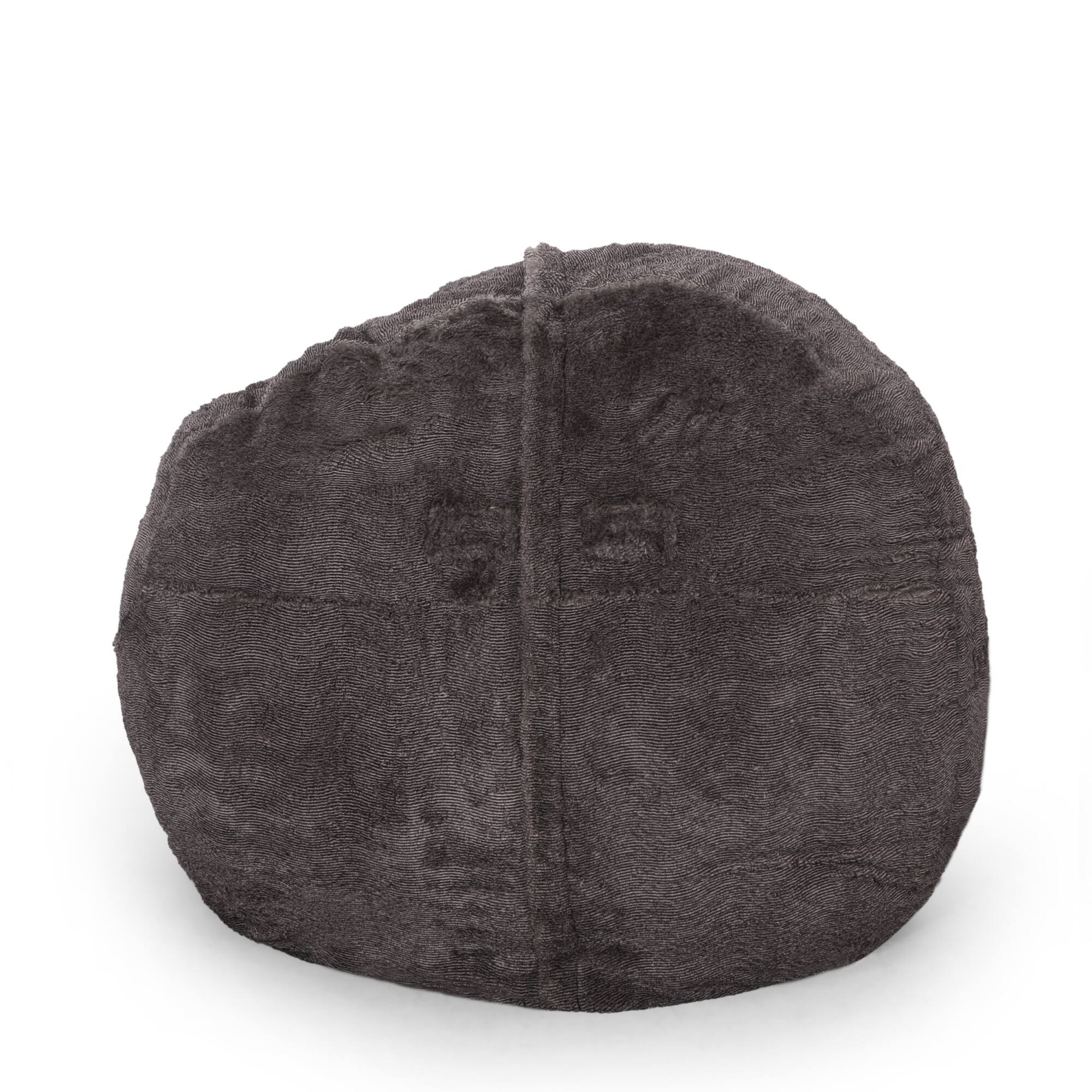 Back. GOODSILO - Modern Faux Fur Bean Bag Chair with Removable Cover and High-Density Foam Filling - Brown+Beige.